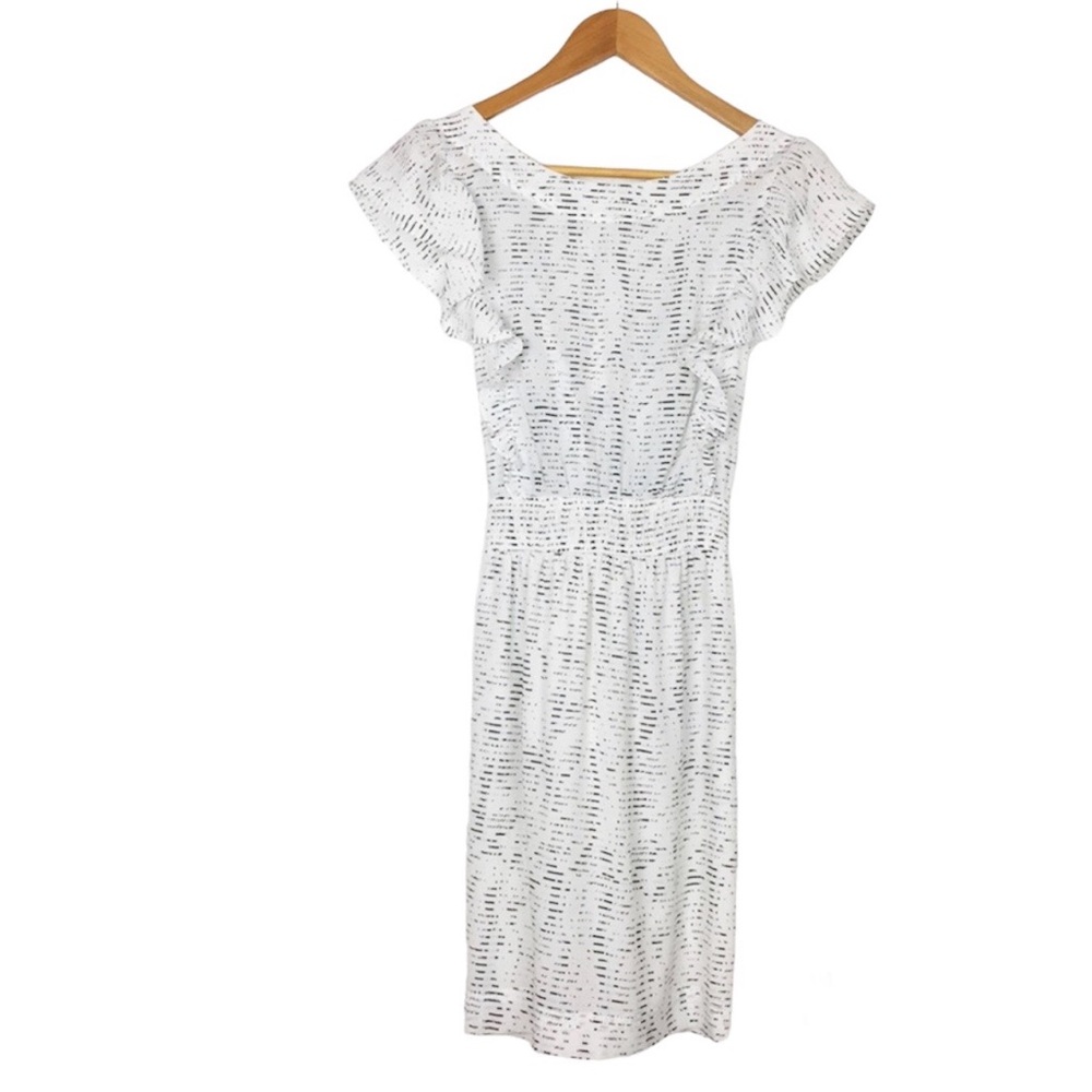 BCBGeneration Dress Sleeveless medium white Ruffle Dress - Picture 2 of 9